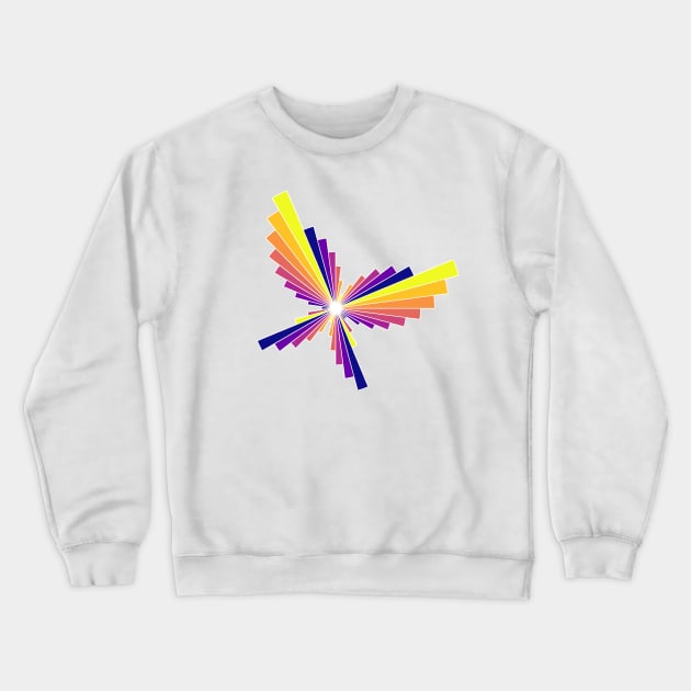 Sunset Butterfly | Flying Wings Bar Charts White Crewneck Sweatshirt by aRtVerse